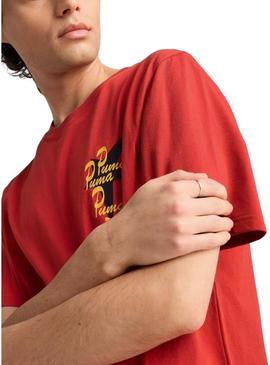 Camiseta Puma Road To Unity vermelha para homens.