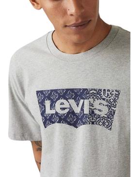 Camiseta Levis Classic Graphic cinza para homem