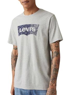 Camiseta Levis Classic Graphic cinza para homem