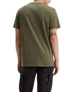 Camisa Levis Housemark Graphic verde para homem.