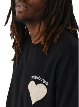 Camiseta Project X Paris Coeur negra para homem.