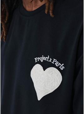 Camiseta Project X Paris Coeur negra para homem.