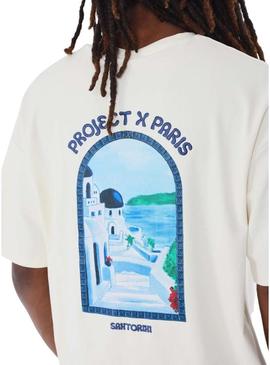 Camisa Project X Paris Santorini bege para homens.