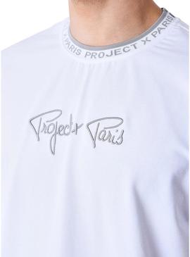 Camisa Project X Paris com logotipo bordado branco para homem.