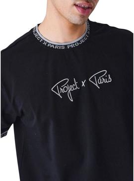 Camisa Project X Paris com logo bordado preto para homem.