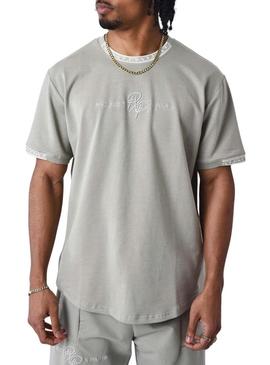 Camisa Project X Paris logotipo frontal cinza para homem.