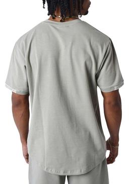 Camisa Project X Paris logotipo frontal cinza para homem.