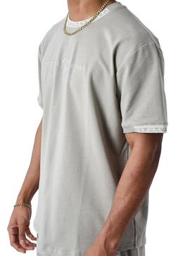 Camisa Project X Paris logotipo frontal cinza para homem.