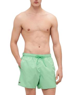 Roupa de banho Lacoste verde de secagem rápida para homens