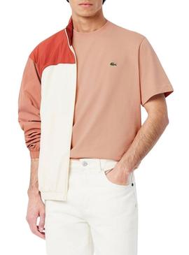 Camiseta Lacoste com logotipo coral para homem.