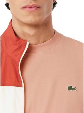Camiseta Lacoste com logotipo coral para homem.