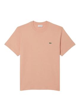 Camiseta Lacoste com logotipo coral para homem.