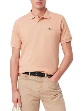 Polo Lacoste Piqué L.12.12 coral para homem.