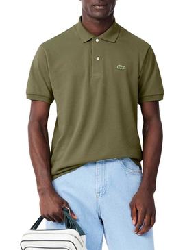 Polo Lacoste Piqué L.12.12 para homem verde cáqui
