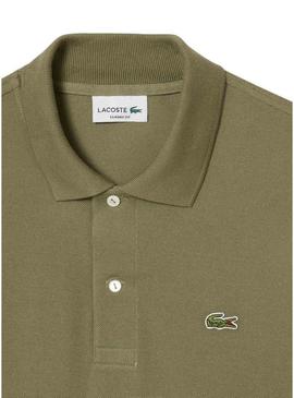 Polo Lacoste Piqué L.12.12 para homem verde cáqui