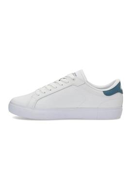 Tênis Lacoste Powercourt branco de couro para homem.