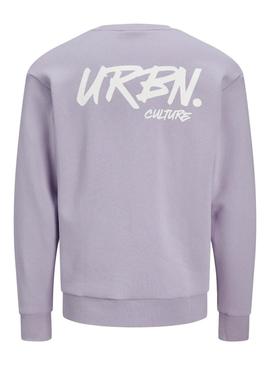 Moletom Jack and Jones Script roxo para homem.