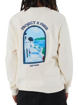 Moletom Project X Paris Santorini bege para homem.