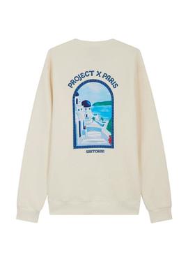 Moletom Project X Paris Santorini bege para homem.