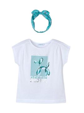 Camisa Mayoral faixa branca para menina