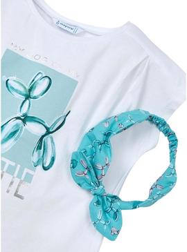 Camisa Mayoral faixa branca para menina