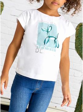 Camisa Mayoral faixa branca para menina