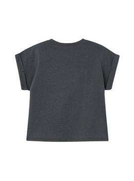 Camiseta Mayoral coração cinza para menina