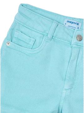 Short básico de sarja azul para menina.