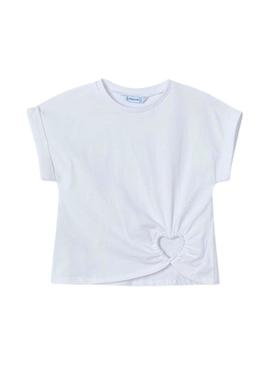 Camisola Mayoral coração branco para menina.