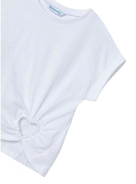 Camisola Mayoral coração branco para menina.
