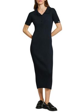 Vestido Pepe Jeans Patricia azul marinho para mulher.