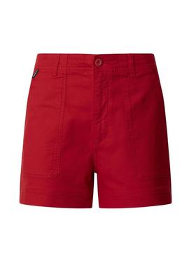 Short Pepe Jeans Valentine vermelho para mulher