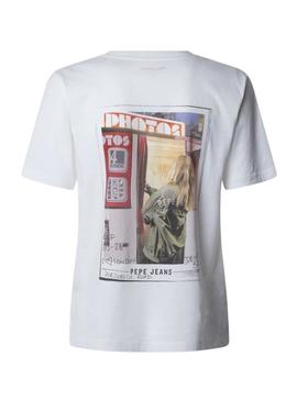 Camiseta Pepe Jeans Rei branca para mulher.