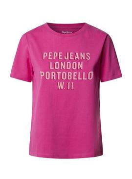Camiseta Pepe Jeans Ruby rosa fúcsia para mulher.