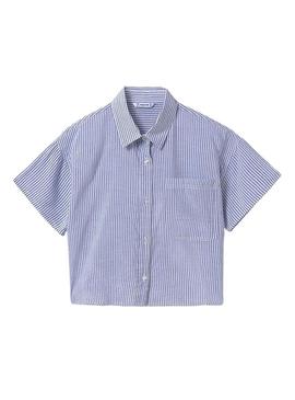 Blusa com top de listras Mayoral azul para menina.