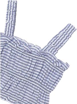 Blusa com top de listras Mayoral azul para menina.