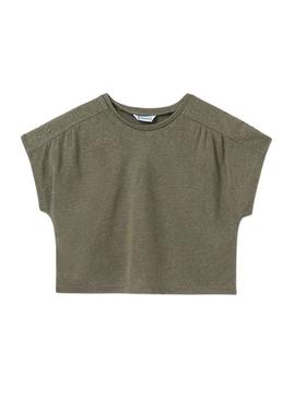 Camisa Mayoral com tachas verde para menina