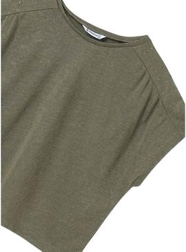 Camisa Mayoral com tachas verde para menina