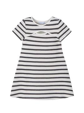 Vestido Mayoral listrado abertura para menina