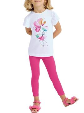 Conjunto Mayoral legging e camiseta com flores para menina