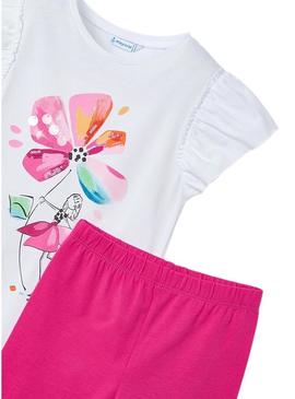 Conjunto Mayoral legging e camiseta com flores para menina