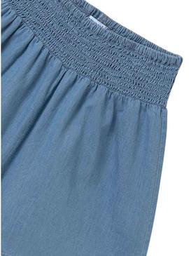 Saia calça fluída Mayoral denim para menina.