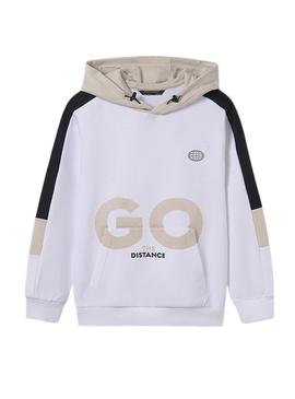 Moletom com capuz Mayoral com contrastes branco para menino