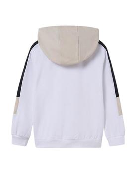 Moletom com capuz Mayoral com contrastes branco para menino