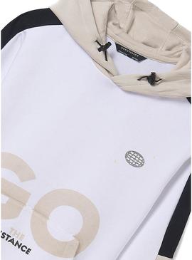 Moletom com capuz Mayoral com contrastes branco para menino