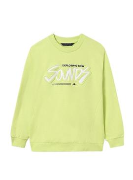 Moletom Mayoral estampado em relevo amarelo para criança.