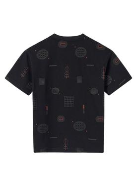 Camiseta Mayoral estampada preta para menino