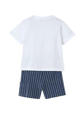 Conjunto Mayoral bermuda listrada e camiseta infantil