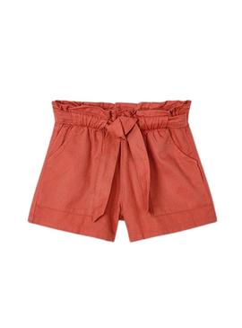 Calça curta fluida Mayoral com laço para menina.