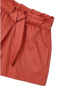 Calça curta fluida Mayoral com laço para menina.